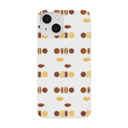 和菓子３種（ドラ焼き、たい焼き、大判焼き）　３列ボーダー Smartphone Case