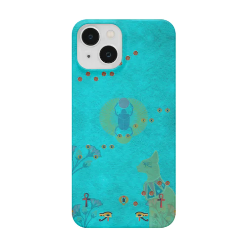 古代エジプト　ターコイズ　(スカラベ • バステト • ロータス) Smartphone Case