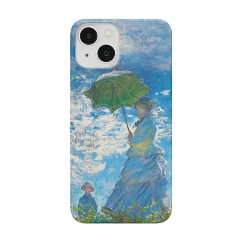 モネ 散歩、日傘をさす女性 スマホケース 人気おしゃれ絵画iPhoneケース 背面ケース Smartphone Case
