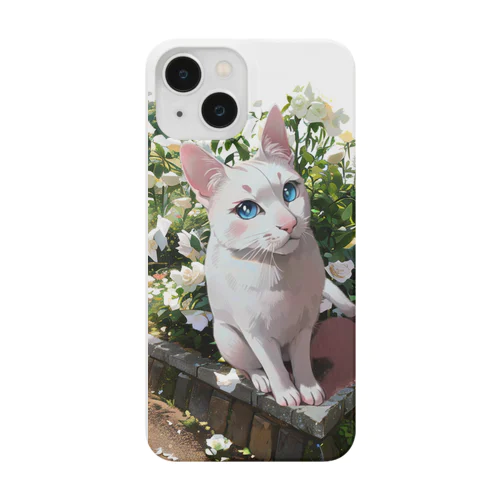 白薔薇と白猫 Smartphone Case