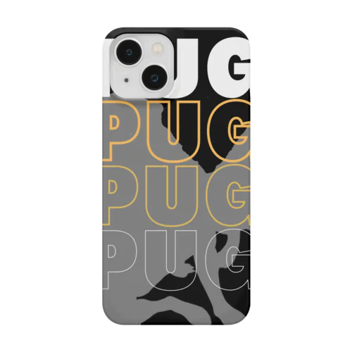 Pug silhouette スマホケース