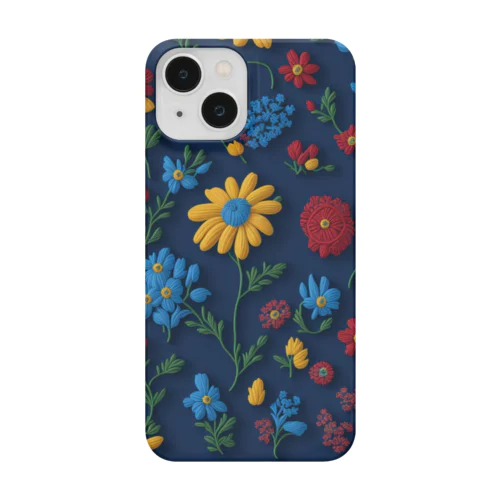 3D 花々 Blue Smartphone Case