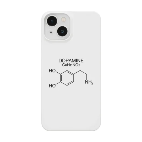  DOPAMINE C8H11NO2 -ドーパミ ン- 胸面配置 黒ロゴ スマホケース