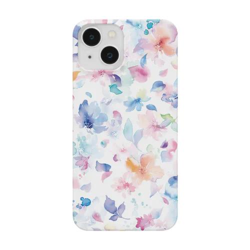 水彩花柄 Smartphone Case