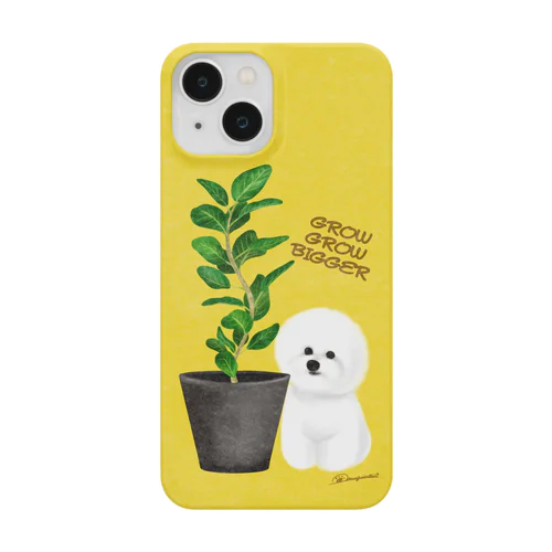 植物と犬（ビションフリーゼ） Smartphone Case