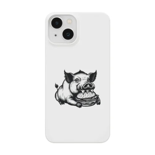 ハンバーガーを食べる豚さん Smartphone Case