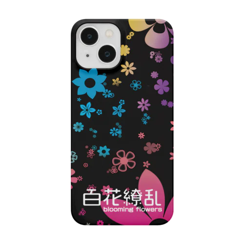 百花繚乱【スマホケース】黒 Smartphone Case