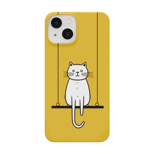 ブランコに乗る白猫 Smartphone Case