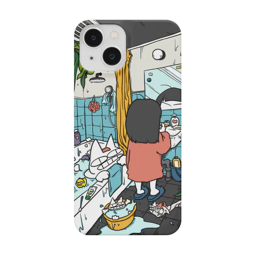 ペンちゃんとじこぴー (散らかりバスタイム) Smartphone Case