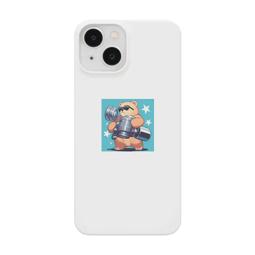 筋トレするサングラスくまさん iPhone Smartphone Case