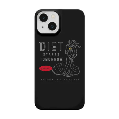 名画 × スイーツ（ヴィーナスの誕生・ダイエットは明日から）ブラック Smartphone Case