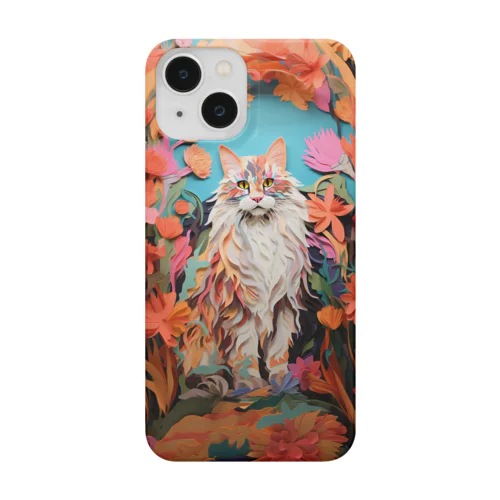 ペーパーアート Maine Coon Cat Smartphone Case