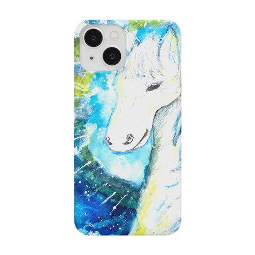 白馬 アナログ 水彩画 幻想 Smartphone Case