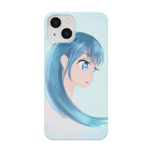 Water splash 水色　女の子　青　ブルー Smartphone Case