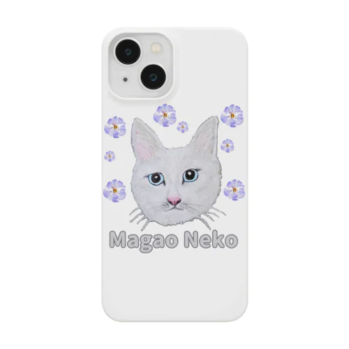 チョークアートの白猫[Magao Neko] Smartphone Case