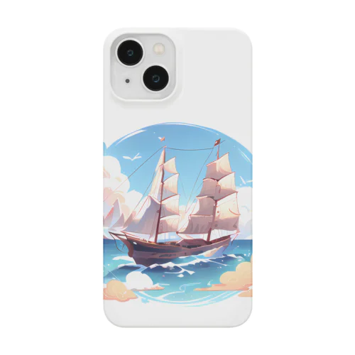 晴天の大海原と帆船 Smartphone Case