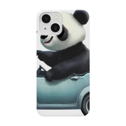 Panda driving a car（車を運転するパンダ） スマホケース