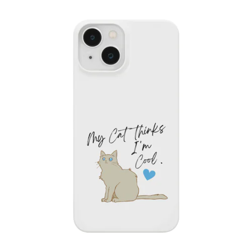 碧い瞳の猫のイラストグッズ Smartphone Case