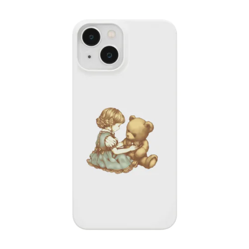 アンティークな女の子とテディベア Smartphone Case