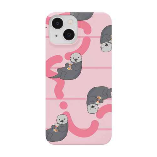 ラッコピクルスGRAY〖PINK〗 スマホケース