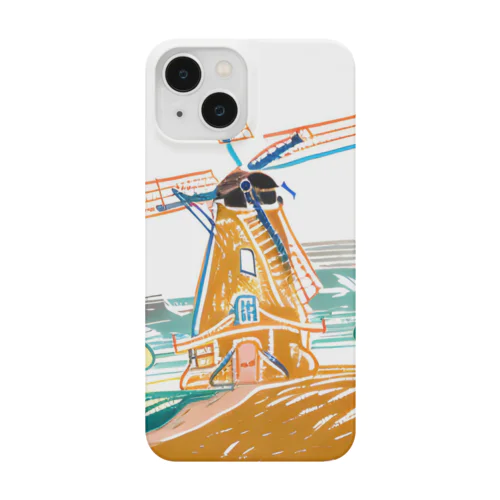 水彩画の風車に彩を Smartphone Case