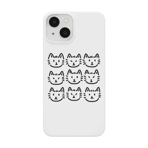 9匹のしろねこさん スマホケース