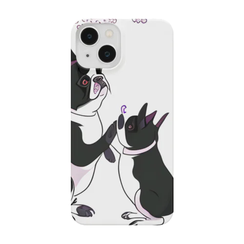 ふとっちょボストン親子と桜 Smartphone Case