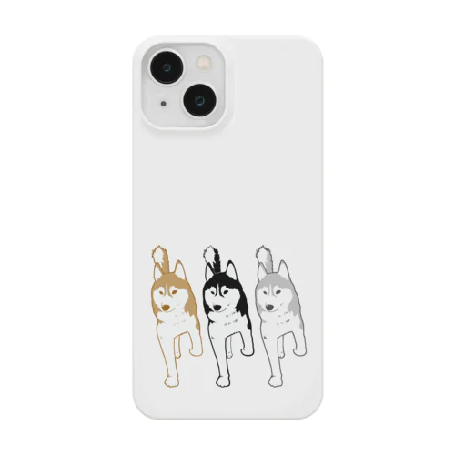 ３カラーのハスキー iPhone Smartphone Case