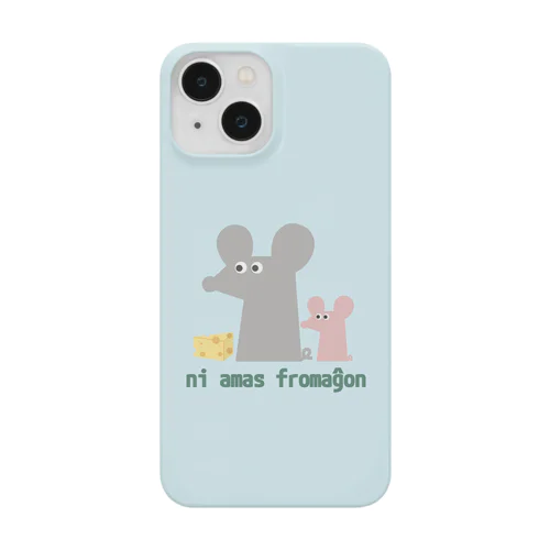 ねずみとチーズ・ピンク（スマホケース用） Smartphone Case