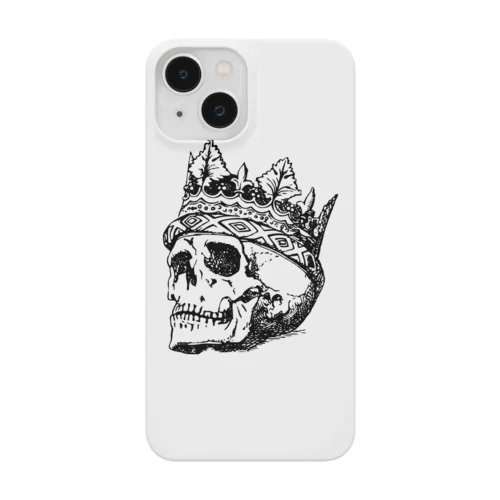 Black White Illustrated Skull King  Smartphone Case