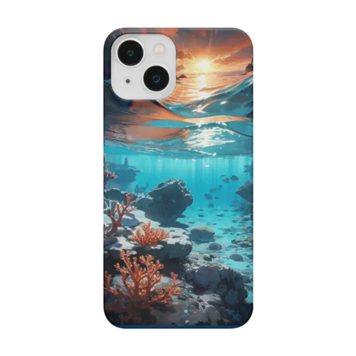 夕暮れの海の底！Under the SEA at sunset Smartphone Case