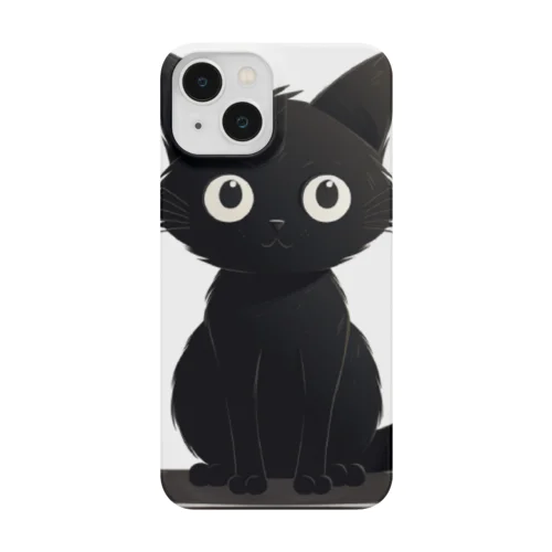 みつめるくろねこ　スマホケース Smartphone Case