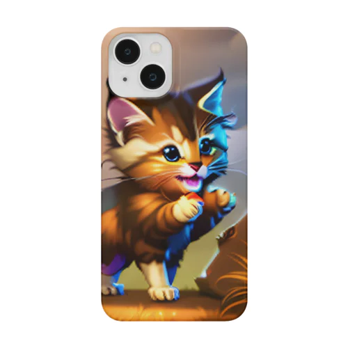 威嚇したのに可愛い子猫 Smartphone Case