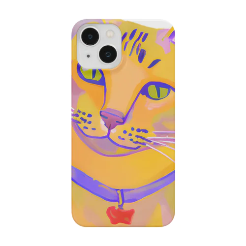 鮮やかな凛々しい猫さんのイラストグッズ Smartphone Case