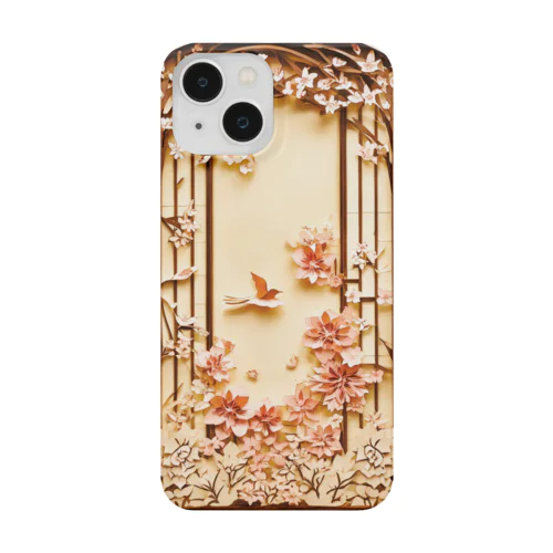 ペーパークラフト風 水彩画「桜02」 Smartphone Case