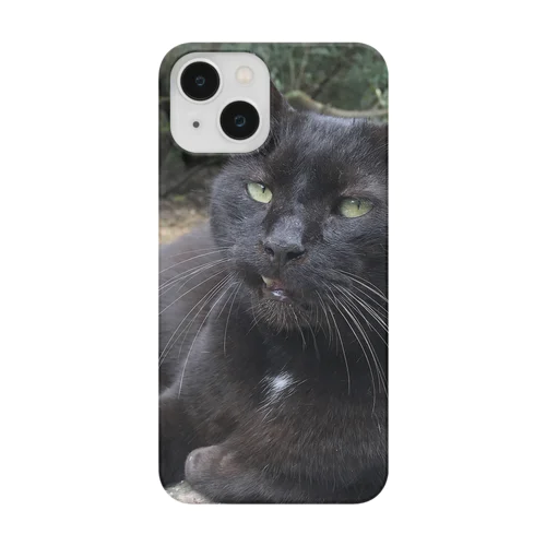 【iPhoneケース機種選択可】デカい黒猫どんちゃん Smartphone Case