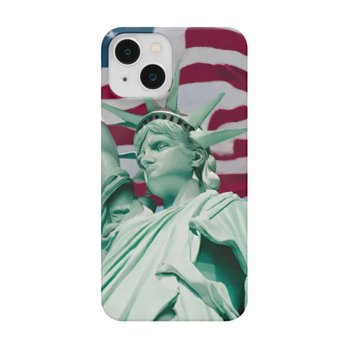 自由の女神とアメリカ国旗 Smartphone Case