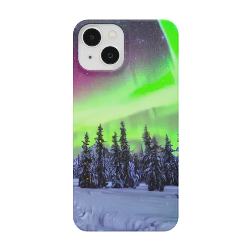 雪の街とオーロラ Smartphone Case