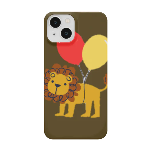 風船で旅するライオン・土の上 Smartphone Case