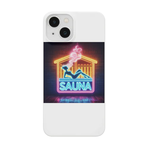 ネオン風のサウナロゴ3 Smartphone Case