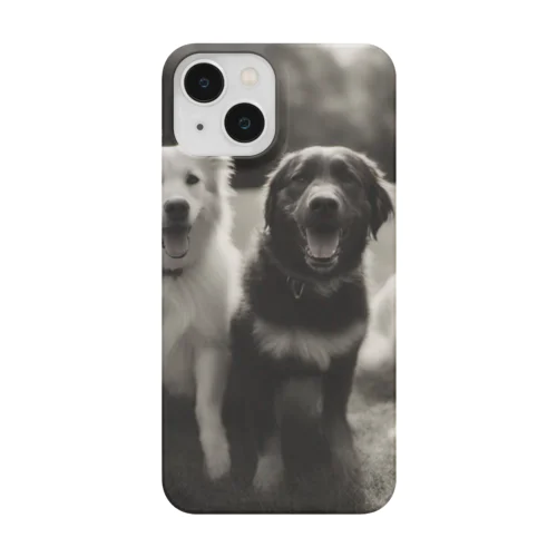 仲良しワンコたちの午後【動物画像クラシックシリーズ】 Smartphone Case