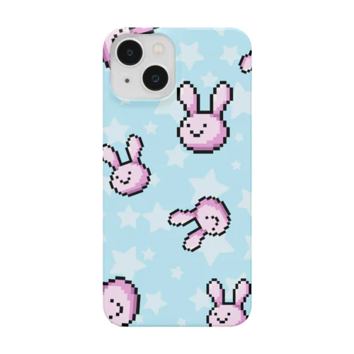 ドットうさぎ顔　ちらし柄 Smartphone Case