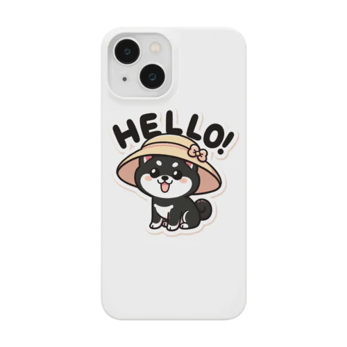 大きな帽子をかぶった黒柴犬ちゃん Smartphone Case