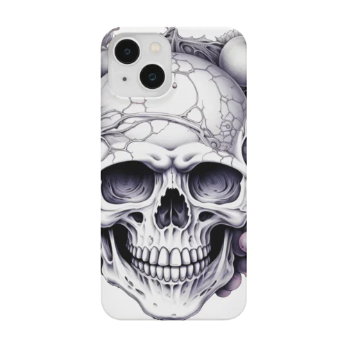 フルーツに囲まれたSKULL スマホケース