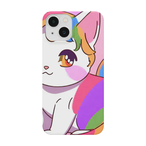 可愛いレインボー猫のイラストグッズ Smartphone Case