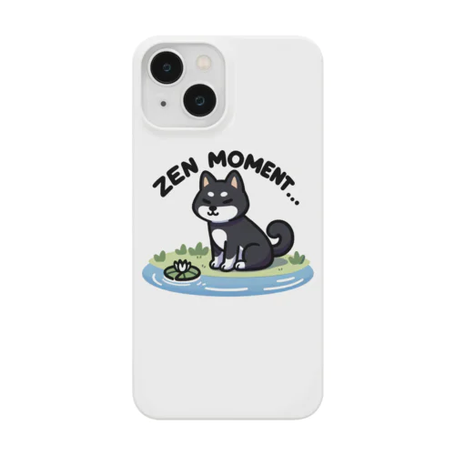 座禅する黒柴犬 Smartphone Case