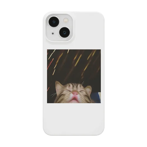 夜空の瞬きと猫の不思議な出会い Smartphone Case