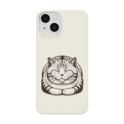 🐱『鹿児島SUZURIアート iPhoneケース: まったりとした猫の微笑』🌸 Smartphone Case