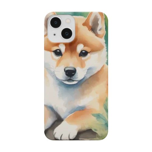 水彩子犬　柴犬 Smartphone Case