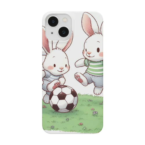 キックでキュート！サッカーウサギ Smartphone Case